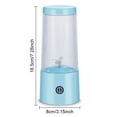thumbnail image 2 of Plastic Blender Portable USB Charging Stainless Slicer 3.7V 350ML Juicer Home Squeezer Mixing Machine Blue, 2 of 9