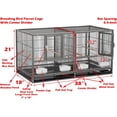 thumbnail image 2 of Combo Breeding Stacker Center Divided Breeder Bird Flight Double Rolling Cage with Side Breeding Nest Door (Black Vein, Single Stack Without Stand), 2 of 7