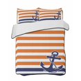 thumbnail image 2 of Quilts Twin Size, Anchor Orange Soft Comforter Bedding Set for Bed, Modern Navy Blue White Striped Nautical Lightweight Quilted Bedspread with Pillow Cover(2 Pieces) for All Season, 68x86 Inch, 2 of 6