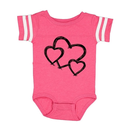 

Inktastic Three Black Hearts Gift Baby Boy or Baby Girl Bodysuit