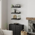 thumbnail image 4 of 12" Deep Floating Shelves for Wall - 12 x 16 inch Book Shelf Bathroom Bedroom Kitchen Living Room Hanging Bookshelf Farmhouse Set of 3, Black, 4 of 10