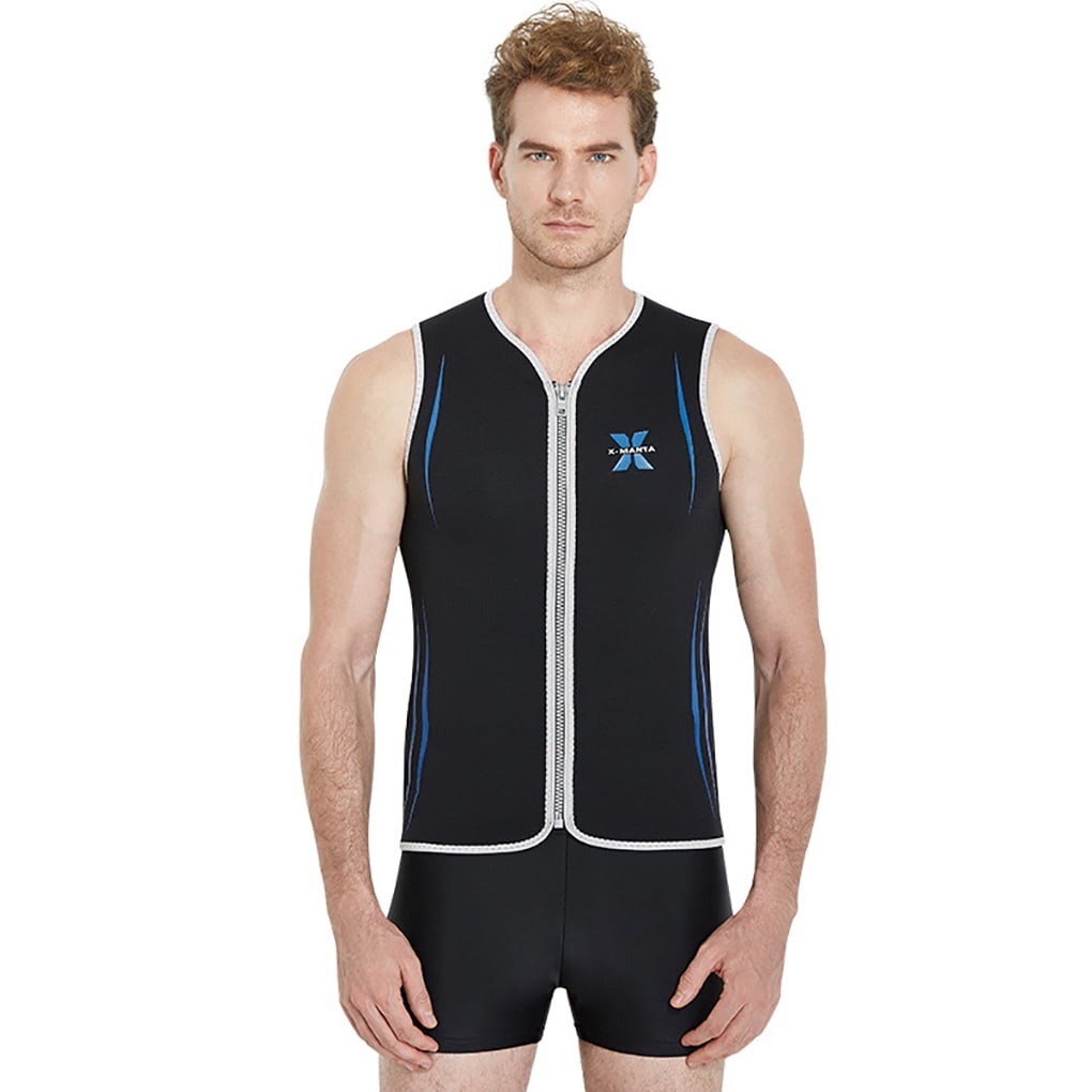 Men's 3mm Neoprene Sleeveless Diving Suit Swim Scuba Snorkeling Vest Wetsuits 
