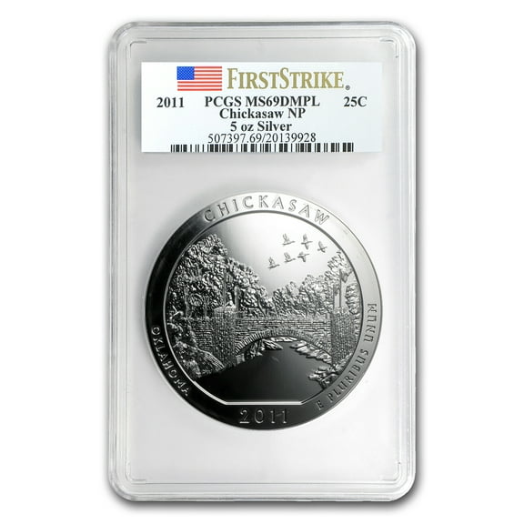 2011 5 oz Silver ATB Chickasaw MS-69 DMPL PCGS (FirstStrike®)