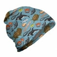 thumbnail image 1 of Turtle Unisex Beanie, Sea Animals Underwater Scene, Hiking Outdoors, Blue Grey Multicolor, by Ambesonne, 1 of 1