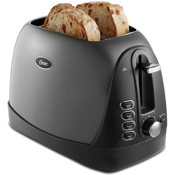 Oster 2 Slice, Bread, Bagel Toaster, Metallic Grey