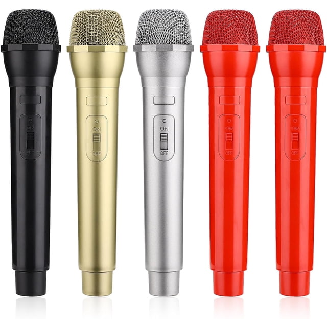 Accessoire de Microphone Factice, Accessoire Réaliste en Plastique Microphone, Micros Simulant la Pratique du Discours, Accessoire de Micro pour Costume de Karaoké Jeu de Rôle Cosplay de Noël Musique Cadeaux d'Anniversaire