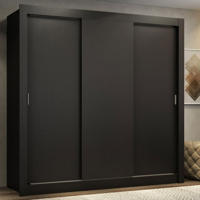 Ropero Closet Madesa Lyon 3 Puertas 2 Cajones Negro