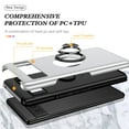 thumbnail image 6 of for Google Pixel 8 Case with Ring Stand, 360° Rotatable Ring Holder Magnetic Kickstand, 2-Layer Heavy Duty Shockproof Rugged Hybrid Hard PC Soft Rubber Case for Google Pixel 8, Silver, 6 of 7