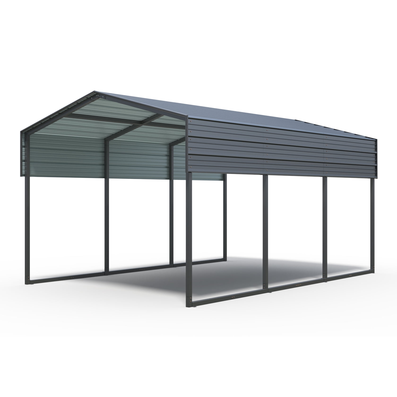 Miekor Furniture Outdoor Carport, 10 X 15 FT Carport, Heavy Duty Carport Canopy with Galvanized Steel Roof and Frame, Metal Carport Large Garage for Driveway Car, Truck ,302 ibs 30925