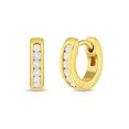 thumbnail image 1 of Channel Set CZ 8mm Baby / Toddler Earrings Hoop - Sterling Silver Gold Plated, 1 of 6