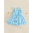 thumbnail image 5 of RUINIXCW Kids Toddler Baby Girl Summer Tulle Dress Birthday Cake Smash Outfit Baby Girls Photoshoot Outfits Sleeveless Mesh Ruffled Princess Birthday Baptism Wedding Party Dress, 5 of 9