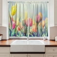 thumbnail image 2 of Ambesonne Pastel Kitchen Curtains, Tulips Flower Bed Park, 55"x39", Multicolor, 2 of 3
