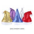 thumbnail image 4 of Ounissouiy Sombrero de Navidad gorras adorno de vestir único exquisito niños niñas lentejuelas Santa sombrero fiesta suministros disfraz ropa accesorio Kits de decoración para fiestas Ounissouiy HA069654-00, 4 of 6