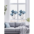 thumbnail image 4 of Reusable Static Cling Window Tints, Navy Blue Tulip Window Privacy Film Frosted, Watercolor Farmhouse Floral Botanical Heat Control Windows Films for Offices, Balcony, 29.5 x 118 Inches, 4 of 9