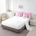 thumbnail image 5 of jejeloiu Paris Eiffel Tower 7-Piece Twin Bedding Sets,Cute Cartoon Butterflies Bedding Comforter Set,Pink Glitter Print Sheet Sets For Girls Kids,Microfiber Bedroom Decor Reversible, 5 of 8