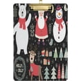 thumbnail image 1 of FMSHPON Cute Christmas Polar Bear Santa Snowman Deer Birds Trees Gifts Clipboard Hardboard Wood Nursing Clip Board and Pull for Standard A4 Letter 13x9 inches, 1 of 7
