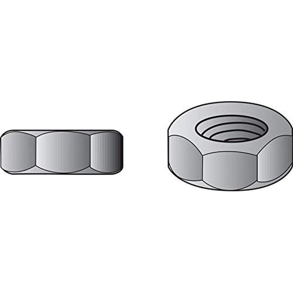 Hillman Machine Screw Hex Nut 10-32 SAE - Zinc Finish - Gray