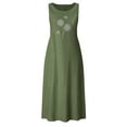 thumbnail image 4 of CALAFEBILA Dresses for Women Sleeveless Floral Midi Vacation Dress Cotton Linen Tank Dress Long Dresses for Junior, 4 of 4