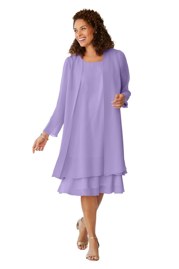 Plus Size Petite 2-Piece Jacket Dress