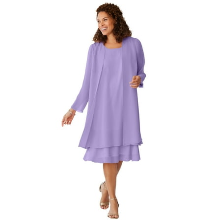 Woman Within Plus Size Petite 2-Piece Jacket Dress