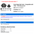 thumbnail image 2 of Front Upper Ball Joint - Compatible with 1986 - 1994 Nissan D21 1987 1988 1989 1990 1991 1992 1993, 2 of 2