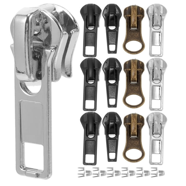 juego de tiradores de cremallera para abrigos, lengüetas de cremallera reemplazables, kit de reparación de cremalleras, accesorios de ropa DIY