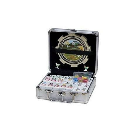 - Double 12 Numeral Tiles 2-in-1 Mexican Train Dominoes Set in Aluminum Carry Case