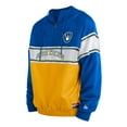 thumbnail image 2 of Men's New Era Royal Milwaukee Brewers Ripstop Raglan Quarter-Zip Hoodie, 2 of 3