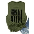 thumbnail image 2 of LAZYCHILD American Flag Tank Tops Women Patriotic Shirt USA Flag Stars Stripes Print Sleeveless 4th of July Tee, 2 of 6