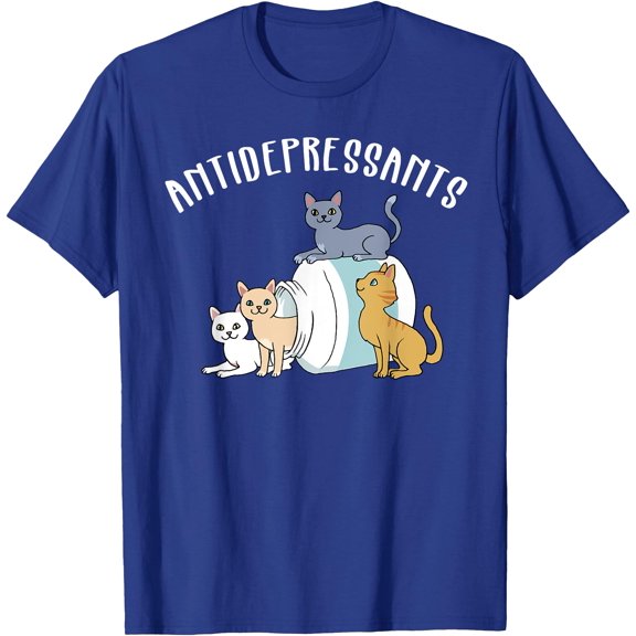 Cat Antidepressant Funny Cat Unisex T-Shirt for Men Women Kids Toddler