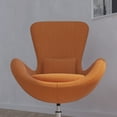 thumbnail image 3 of Merrick Lane High Back Egg Style Lounge Chair in Orange Fabric Upholstery With 360° Swivel Chrome Base, 3 of 13