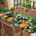thumbnail image 3 of St. Patrick's Day Table Cloths for 8 Foot Rectangle Tables, Lucky Shamrocks Harp Beer Farmhouse Plaid Patio Waterproof Elastic Fitted Tablecloths, Washable Rectangular Table Cover for Camping, 3 of 8