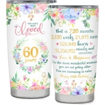 60th Birthday Gifts for Women, 60th Birthday Tumbler Gift Ideas, 60 Year Old Gifts for Women, Happy 60 Birthday Gift for Mom Dad, 1963 Birthday Gifts, 60th Birthday Decorations for Women Her-20 OZ