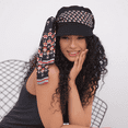 thumbnail image 1 of Ludovica (Florenza Scarlett Negra) Sombrero para el Sol de Moda de Lujo con Bufanda / Sombreros y Bufandas de Playa de Verano para Mujer UPF 50+ Protección Solar / Gorra de Bambú para Vendedor de Periódicos, 1 of 9