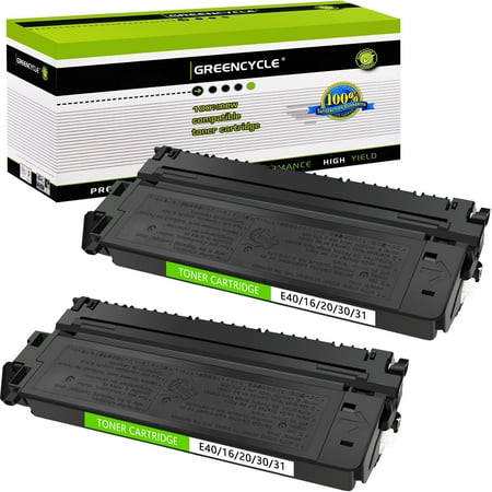 GREENCYCLE 2 Pack Compatible E40 Black Toner Cartridge Replacement for Canon E40 E20 E30 E16 E31 1491A002AA