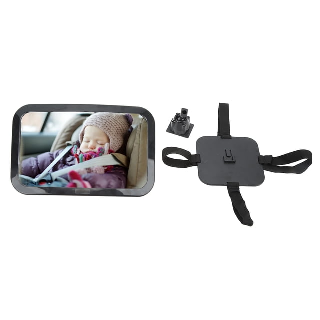 Espejo de asiento trasero para bebé, espejo para asiento trasero, visión clara, monitoreo de seguridad, 360 °, ajustable, inastillable, para bebés orientados hacia atrás