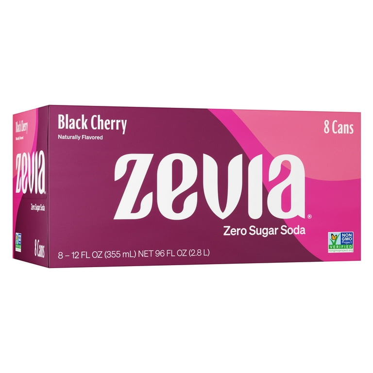 Zevia Zero Sugar, Caffeine-Free Black Cherry Soda, 12 fl oz, 8