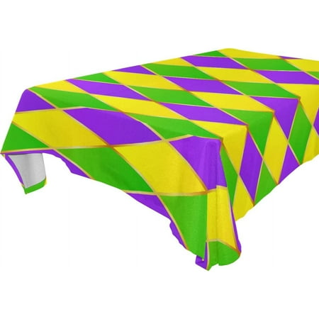 

Hidove Mardi Gras Rectangle Tablecloth Spill-Proof Polyester Table Cloth Table Cover for Kitchen Dining Picnic Holiday Party Decoration 60x60 Inch