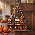 thumbnail image 4 of Lilixerw Halloween House Scene Decoration, Spooky Town Building Welcome Sign with Ghost and Pumpkin Accent, for Entryway, Porch and Wall Display, 7.87x6.37 inch, 4 of 6