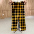 thumbnail image 5 of SGMVNU Womens Pajama Pants Plaid Cozy Loungewear Winter Warm Pj Bottoms Fuzzy Sleepwear Comfy Classic Homewear(Yellow, L), 5 of 6
