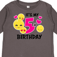 thumbnail image 4 of Inktastic Its My 5th Birthday with Smiling Emoticon Girls Long Sleeve Toddler T-Shirt, 4 of 5