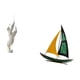 thumbnail image 5 of Escultura de hierro con plumas, estatua moderna de resina, colección de veleros, artesanías, adorno de mesa, figura decorativa para chimenea, oficina,, 5 of 8