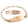 thumbnail image 1 of MedicEngraved Rose Gold Stainless Steel Custom Medical Alert Bracelet - 4mm Paperclip Link, 1 of 7