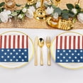 thumbnail image 4 of Qocolhg American Flag Patriotic Party Supplies Disposable Dinner Paper Plates Dessert Paper Plates Napkins and Cocktail napkins for Veterans Day Election Day 4th of July Independence Day Decorations, 4 of 6