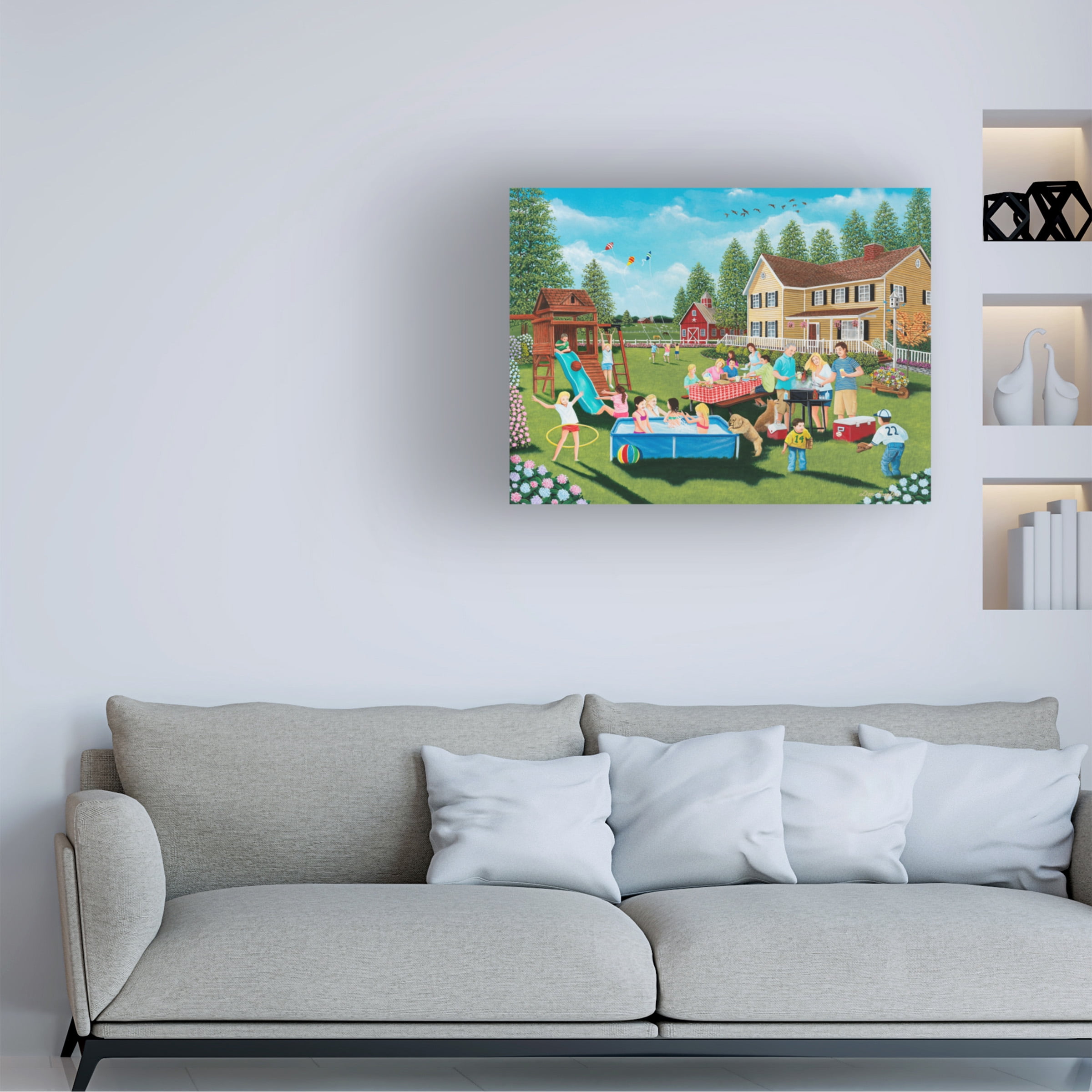 Don Engler 'Backyard Barbeque' Canvas Art