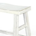 thumbnail image 3 of Rena Bar Height Bench, 33 Inch Rustic White Sand Mahogany Wood Frame, 3 of 6