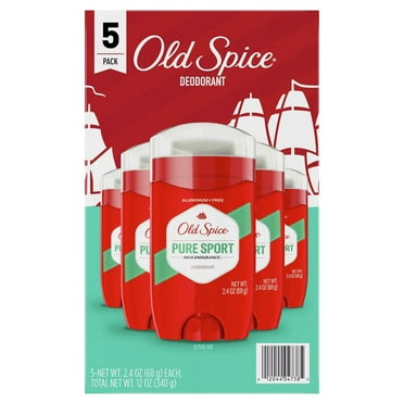 Old Spice Pure Sport High Endurance Deodorant for Men, Original, 2.4 Oz (5 Ct)