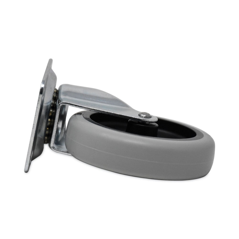Rubbermaid Commercial FG1011L20000 4 in. Wheel Swivel Mount Plate Non-Marking Plate Casters - Black/Gray/Silver