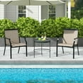 thumbnail image 3 of Barara King Patio Dining Chair,Outdoor Dining Room Chair,2 Piece Patio Dining Chairs Large Outdoor Chairs with Breathable Seat and Metal Frame-Brown, 3 of 8