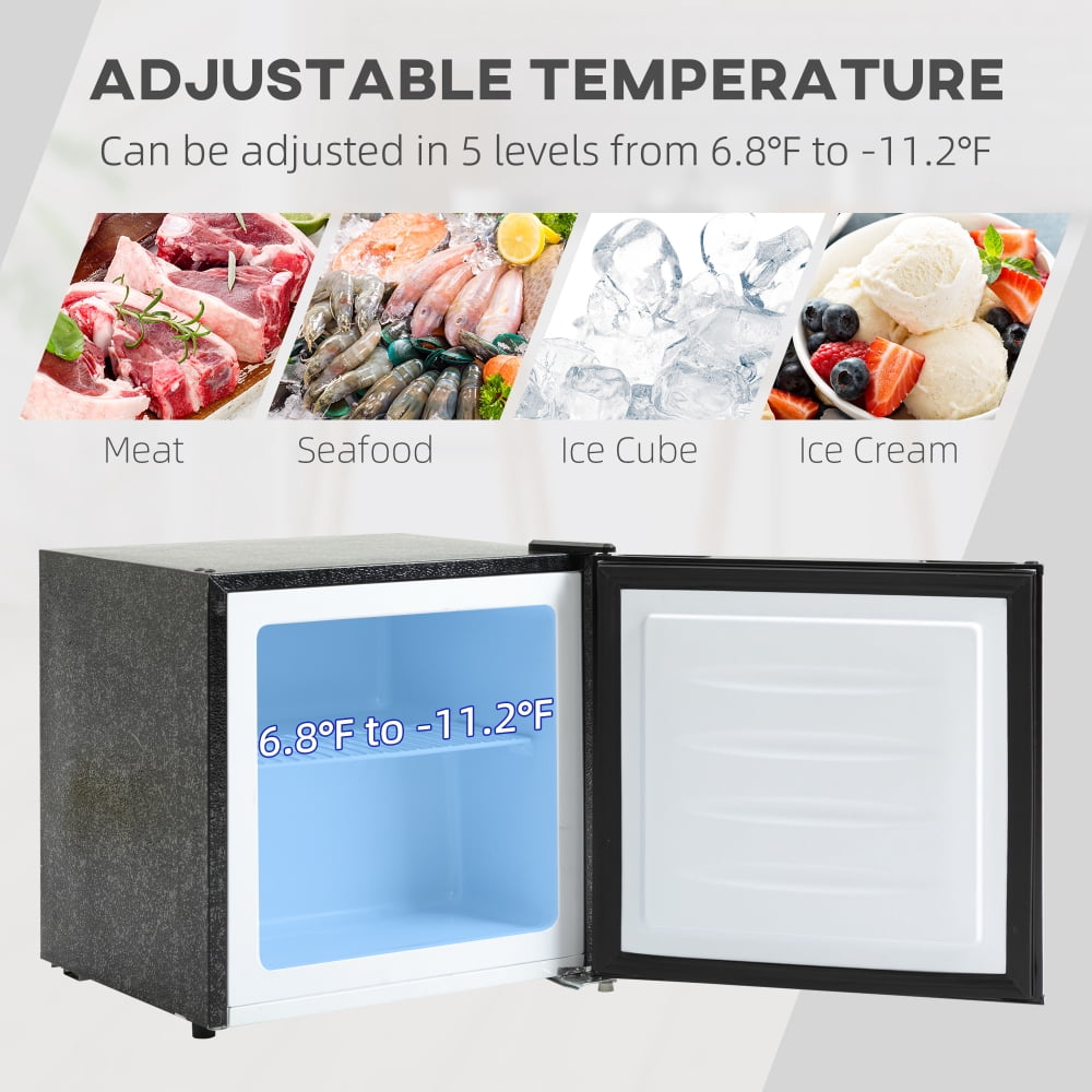 1.1 Cu.Ft Compact Upright Freezer, Mini Freezer with Adjustable Thermostat, Removable Shelf & Reversible Door for Dorm, Apartment, RV